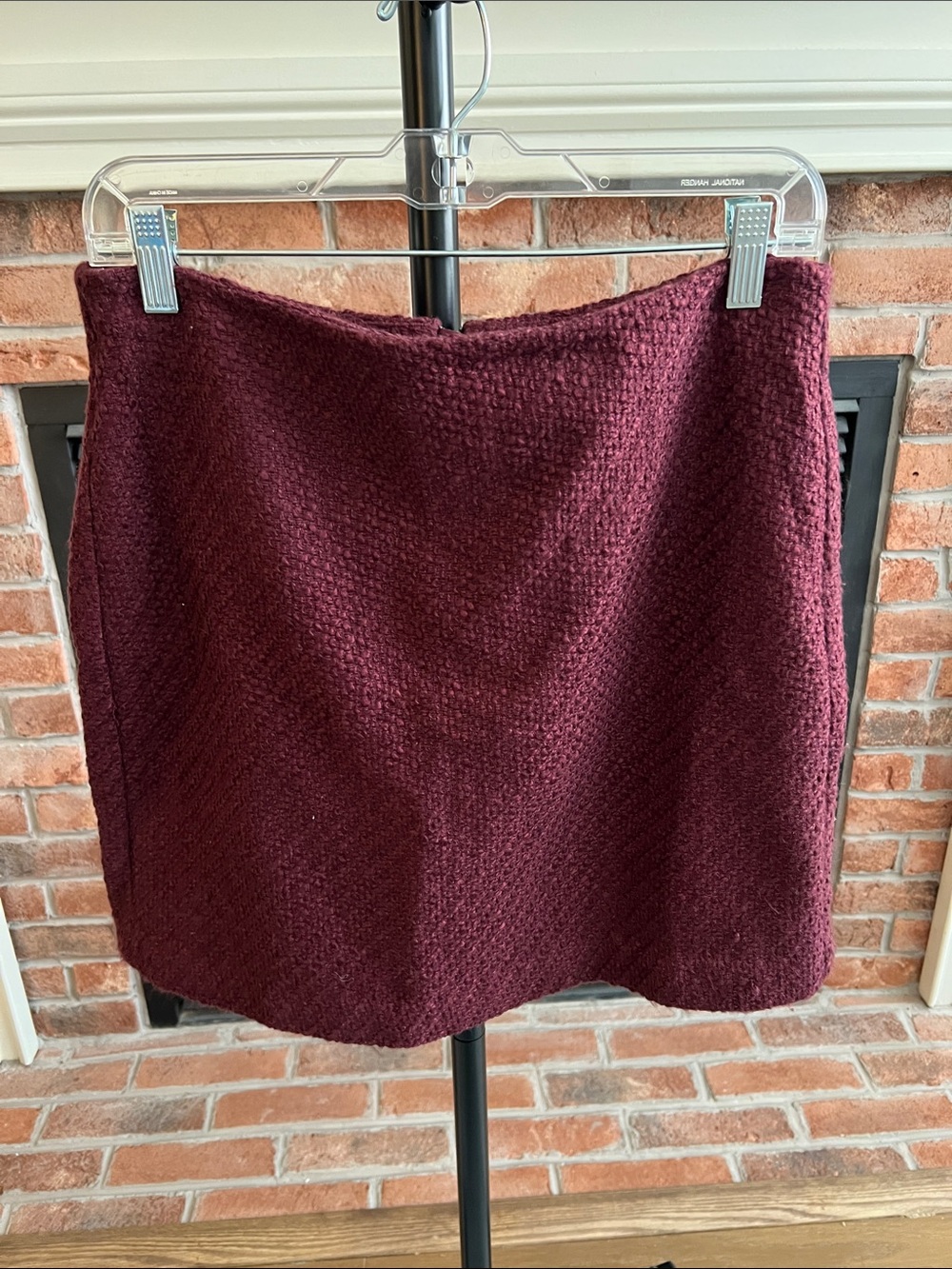 LOFT Burgundy Bouclé Mini Skirt